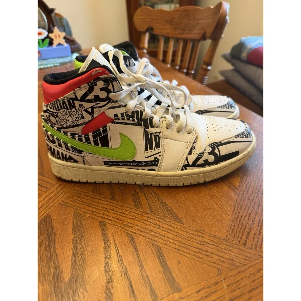 Jordan Mid 1 All Over Logos (554724-119) Men's 8